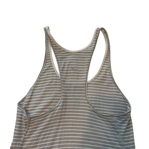 Lululemon Gray and White Striped Racerback Tank Top - Picture 4 of 5